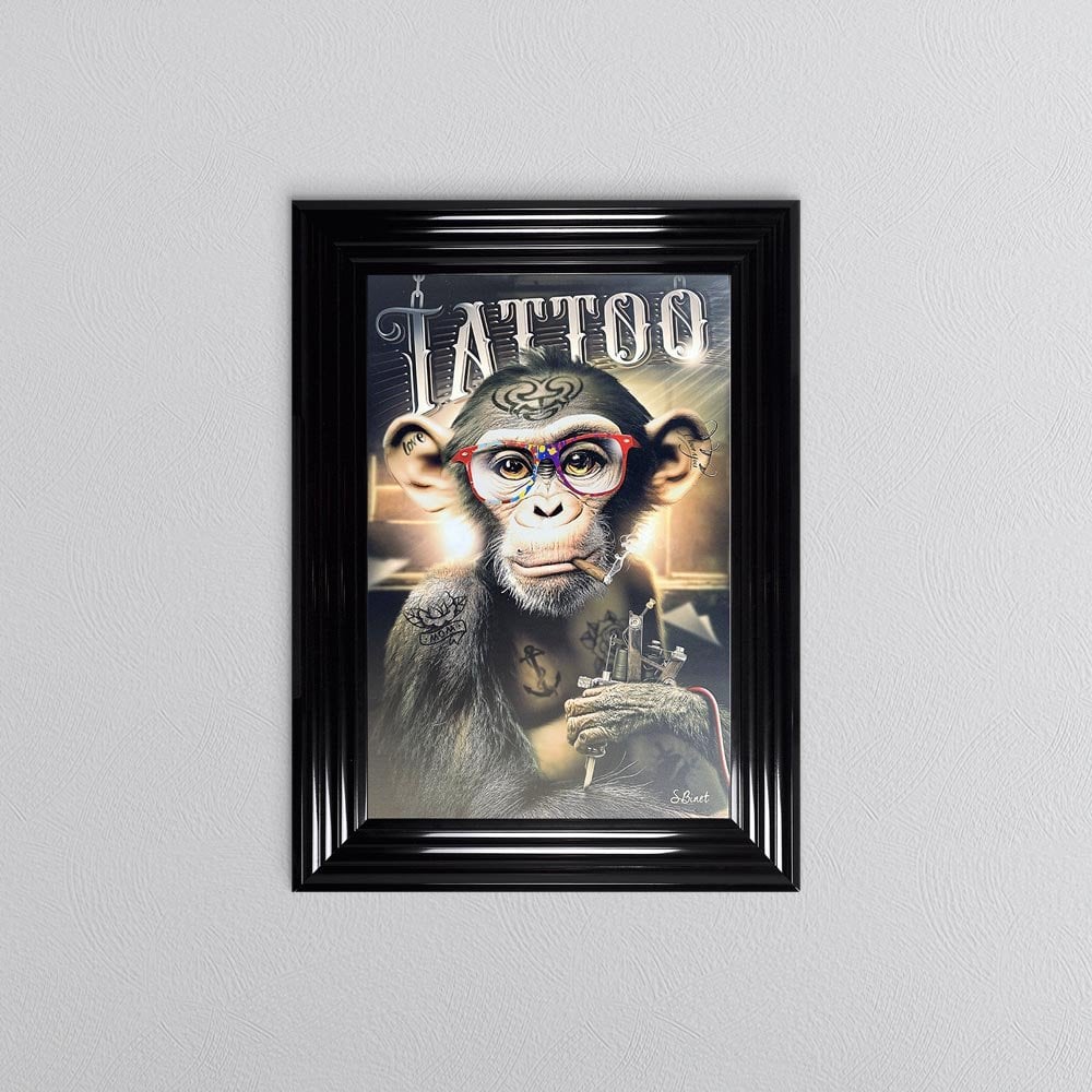 Tattoo Artist Monkey Framed Wall Art 55*75cm