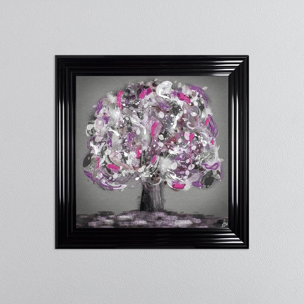 Pink Mystic Tree Framed Wall Art 75*75cm