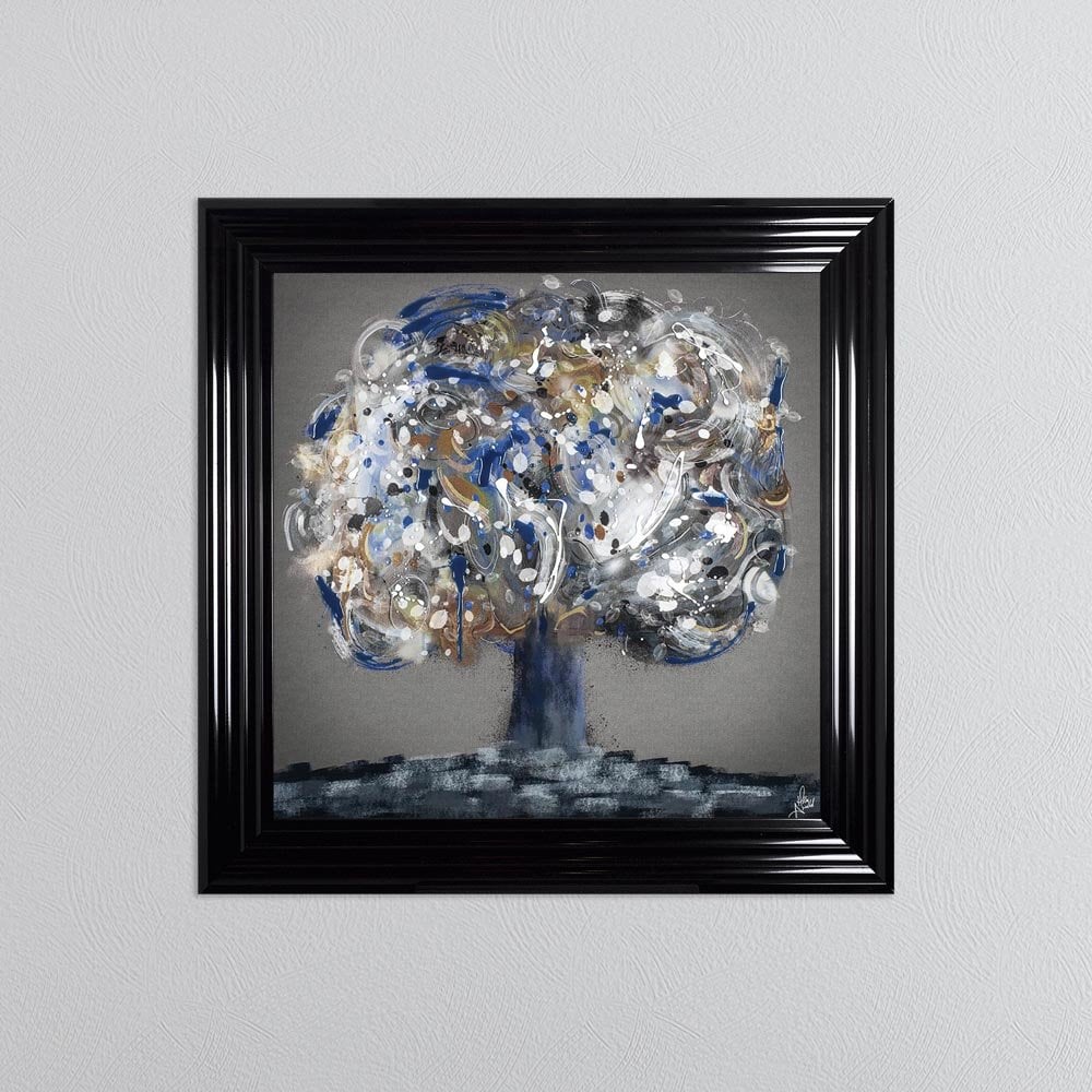 Blue Mystic Tree Framed Wall Art 75*75cm