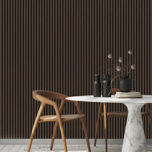 Dark Oak Decorative Acoustic Slat Wall Panel - 2400mm * 600mm