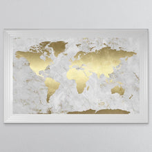 Load image into Gallery viewer, Grey And Gold Marble Map Framed Wall Art 114*74cm
