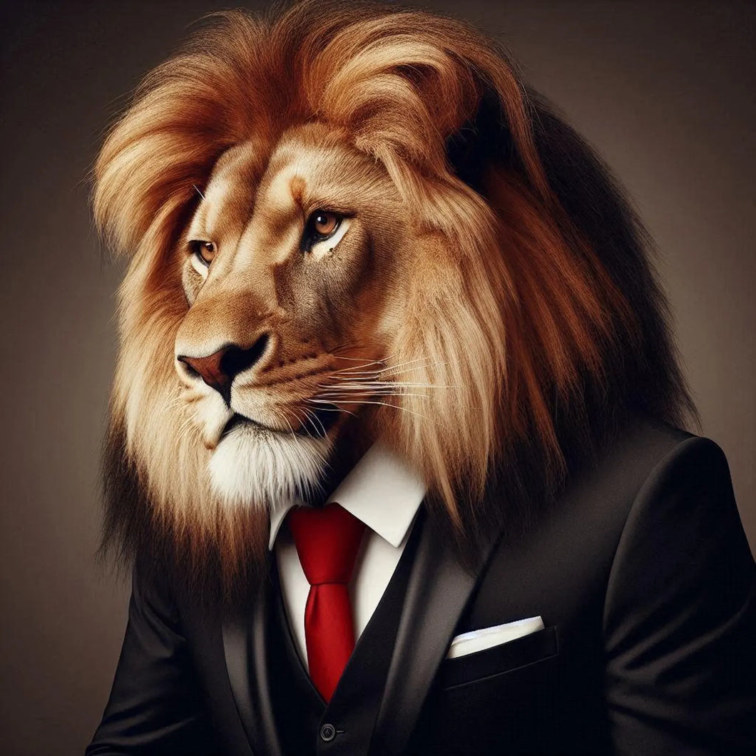 Lion In A Suit Print