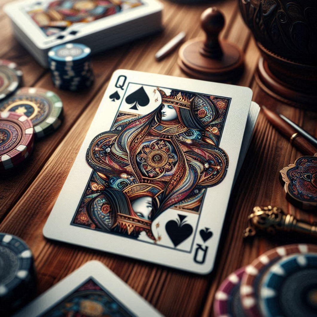 Queen Of Spades Playing Card Artwork Print