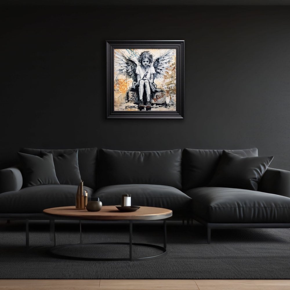 L'ange et L'oiseau Framed Wall Art