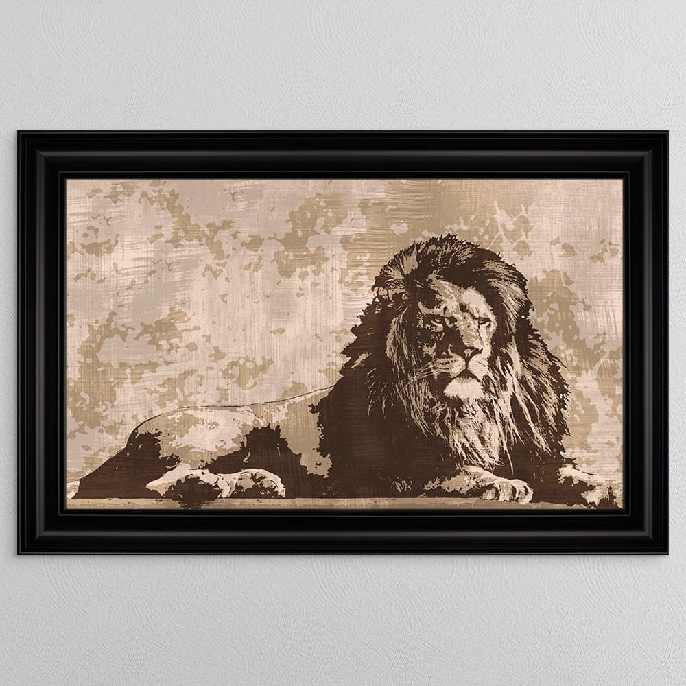 Lounging Lion Framed Wall Art 114*74cm