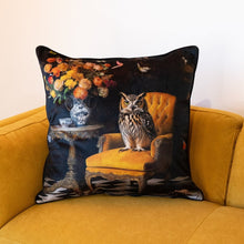 Load image into Gallery viewer, Luxury Velvet Art Print - Stately Home Curiosity Owl Framed Wall Art
