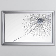 Load image into Gallery viewer, 3D Silver Cluster Blowing Dandelion On White Background Framed Wall Art 114*74cm
