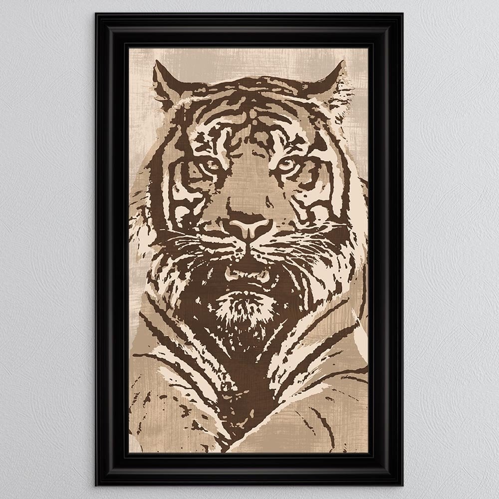 Textured Beige Tiger Framed Wall Art 114*74cm