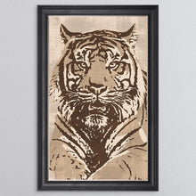 Load image into Gallery viewer, Textured Beige Tiger Framed Wall Art 114*74cm
