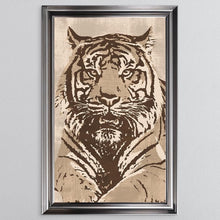 Load image into Gallery viewer, Textured Beige Tiger Framed Wall Art 114*74cm
