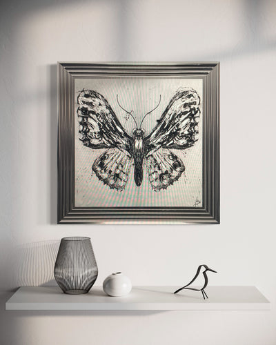 Abstract White Butterfly Framed Wall Art 75*75cm