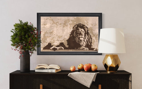 Lounging Lion Framed Wall Art 114*74cm