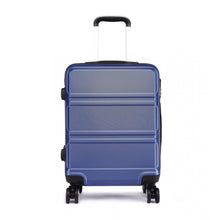 Load image into Gallery viewer, ABS SCULPTED HORIZONTAL DESIGN 20 INCH CABIN LUGGAGE - NAVY BLUE
