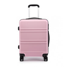 Load image into Gallery viewer, ABS SCULPTED HORIZONTAL DESIGN 20 INCH CABIN LUGGAGE - PINK
