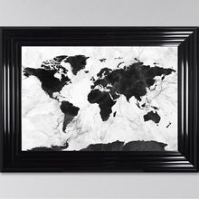 Load image into Gallery viewer, Black And White Marble Map Framed Art Work
