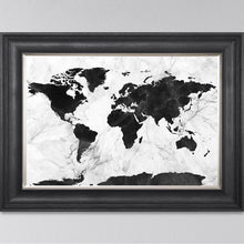 Load image into Gallery viewer, Black And White Marble Map Framed Art Work
