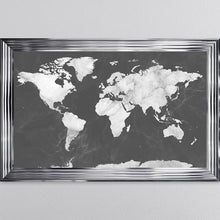 Load image into Gallery viewer, Dark Grey And White Marble Map Framed Wall Art 114*74cm
