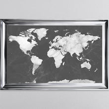 Load image into Gallery viewer, Dark Grey And White Marble Map Framed Wall Art 114*74cm
