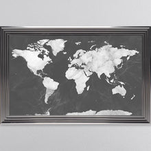 Load image into Gallery viewer, Dark Grey And White Marble Map Framed Wall Art 114*74cm
