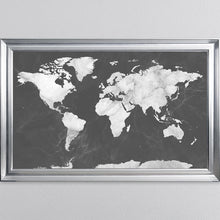 Load image into Gallery viewer, Dark Grey And White Marble Map Framed Wall Art 114*74cm
