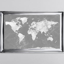 Load image into Gallery viewer, Light Grey And White Marble Map Framed Wall Art 114*74cm
