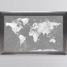 Load image into Gallery viewer, Light Grey And White Marble Map Framed Wall Art 114*74cm
