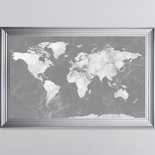 Load image into Gallery viewer, Light Grey And White Marble Map Framed Wall Art 114*74cm
