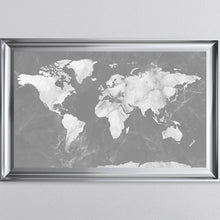 Load image into Gallery viewer, Light Grey And White Marble Map Framed Wall Art 114*74cm
