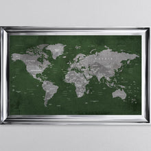 Load image into Gallery viewer, Green World Map Framed Wall Art 114*74cm
