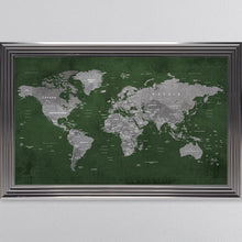 Load image into Gallery viewer, Green World Map Framed Wall Art 114*74cm
