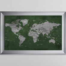 Load image into Gallery viewer, Green World Map Framed Wall Art 114*74cm
