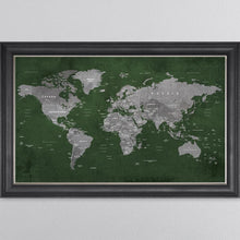 Load image into Gallery viewer, Green World Map Framed Wall Art 114*74cm
