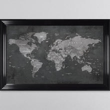 Load image into Gallery viewer, Grey World Map Framed Wall Art 114*74cm
