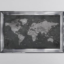 Load image into Gallery viewer, Grey World Map Framed Wall Art 114*74cm
