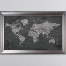 Load image into Gallery viewer, Grey World Map Framed Wall Art 114*74cm
