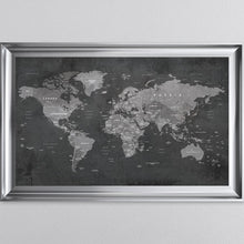 Load image into Gallery viewer, Grey World Map Framed Wall Art 114*74cm
