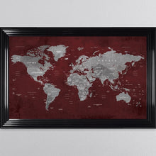 Load image into Gallery viewer, Red World Map Framed Wall Art 114*74cm
