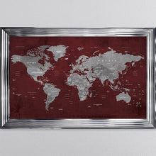 Load image into Gallery viewer, Red World Map Framed Wall Art 114*74cm
