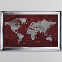 Load image into Gallery viewer, Red World Map Framed Wall Art 114*74cm
