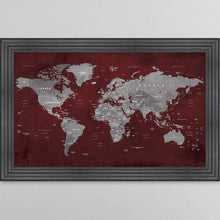 Load image into Gallery viewer, Red World Map Framed Wall Art 114*74cm
