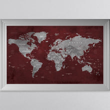 Load image into Gallery viewer, Red World Map Framed Wall Art 114*74cm
