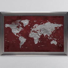 Load image into Gallery viewer, Red World Map Framed Wall Art 114*74cm
