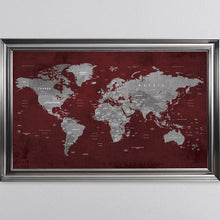 Load image into Gallery viewer, Red World Map Framed Wall Art 114*74cm
