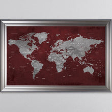 Load image into Gallery viewer, Red World Map Framed Wall Art 114*74cm
