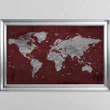 Load image into Gallery viewer, Red World Map Framed Wall Art 114*74cm
