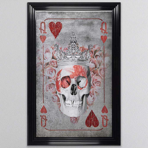 Queen Of Hearts Playing Card Framed Wall Art