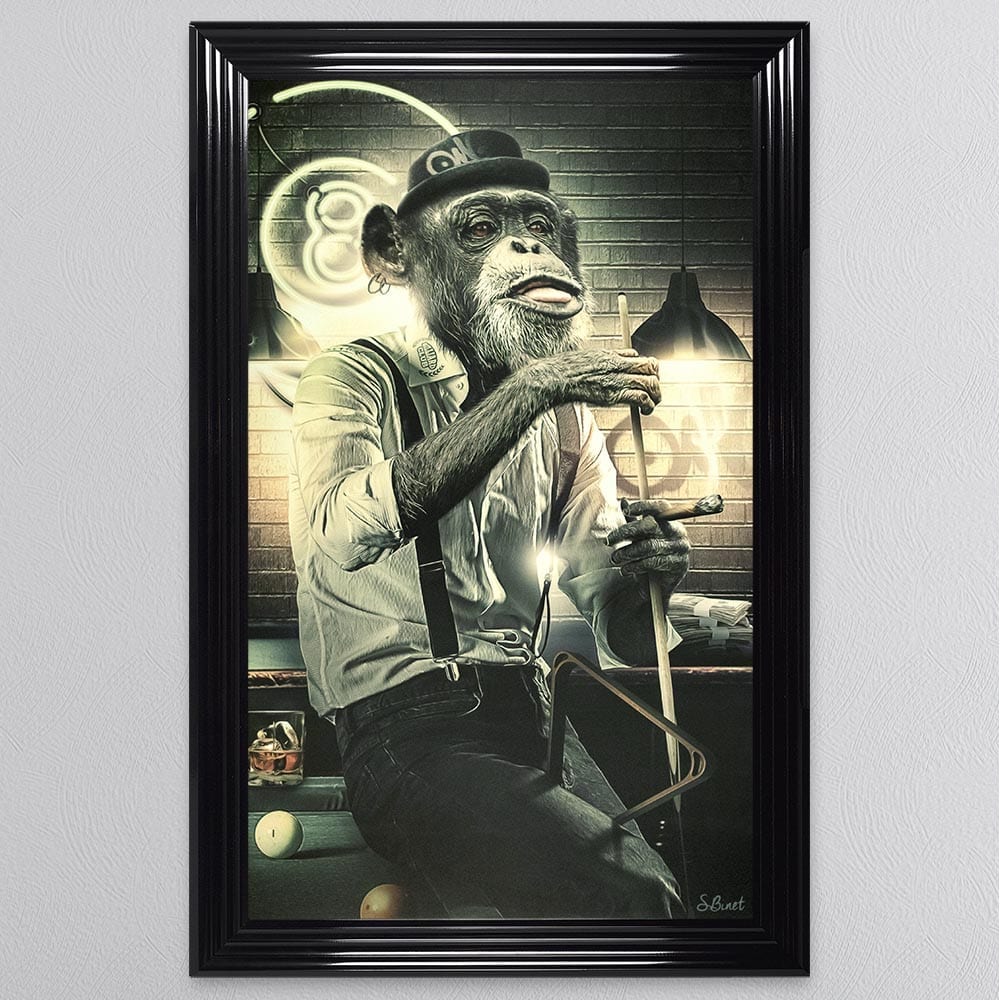 Snooker Monkey Framed Wall Art 114*74cm