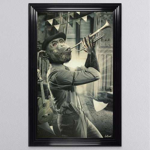 Trumpet Monkey Framed Wall Art 114*74cm