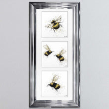 Load image into Gallery viewer, Three Bees Triptych Framed Wall Art
