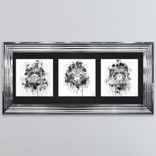 Load image into Gallery viewer, Three Wise Monkeys Triptych Framed Wall Art
